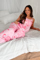 Feeling Catty Tiger Print Satin Pajama Set (Pink) - NanaMacs