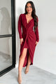 Shoot Your Shot Twist Knot High-Low Dress (Dark Marsala)