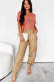 Waterloo Wide Leg Cargo Pants (Tan) - NanaMacs