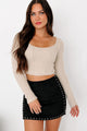 Art Of Subtleness Fuzzy Knit Long Sleeve Top (Oatmeal) - NanaMacs