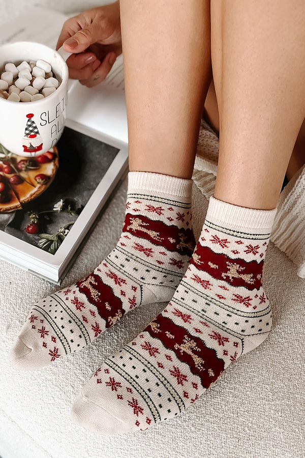 A Foot Above The Rest Holiday Crew Socks (Oatmeal) - NanaMacs