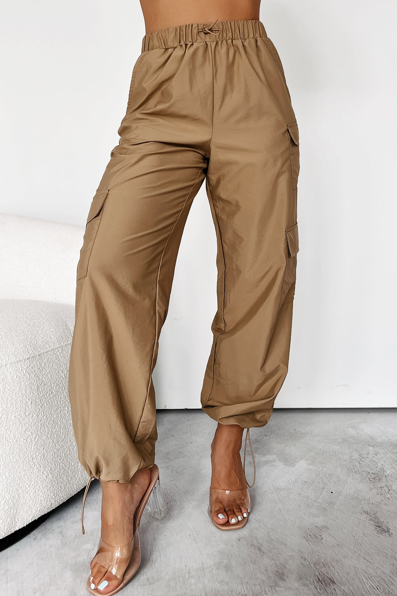 Waterloo Wide Leg Cargo Pants (Tan) - NanaMacs