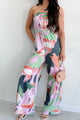 Allow Yourself To Grow One Shoulder Jumpsuit (Purple Multi) - NanaMacs