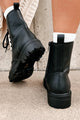 Taking Command Faux Leather Combat Boots (Black PU) - NanaMacs