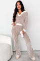 Salazar Two-Tone Striped Sweater & Pants Set (Ivory/Cinnamon) - NanaMacs