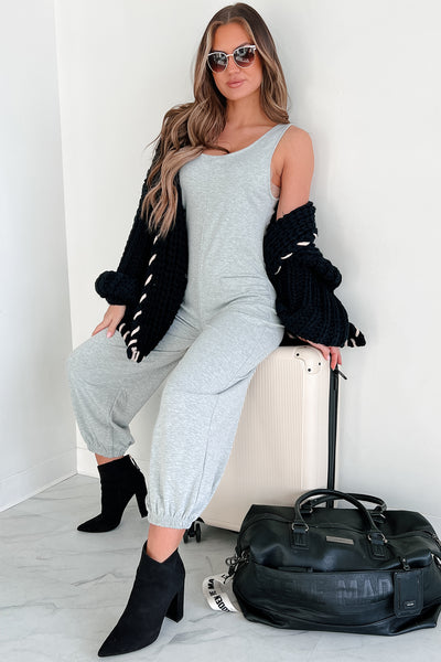 We Grew Apart Sleeveless Scoop Neck Jumpsuit (Heather Grey) - NanaMacs