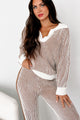 Salazar Two-Tone Striped Sweater & Pants Set (Ivory/Cinnamon) - NanaMacs