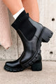 Born To Roam Chelsea Platform Ankle Booties (Black PU) - NanaMacs