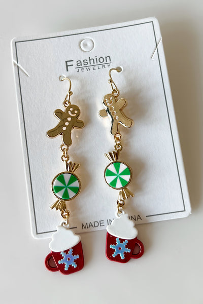 Doorbuster Sound Of Christmas Dangle Earrings (Gold) - NanaMacs