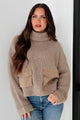 Tell Me Everything Cowl Neck Cargo Sweater (Taupe) - NanaMacs