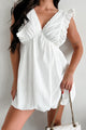 Angelic Allure Ruffled Bubble Hem Dress (White) - NanaMacs