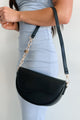 Confident Glamour Half Moon Shoulder Purse (Black) - NanaMacs