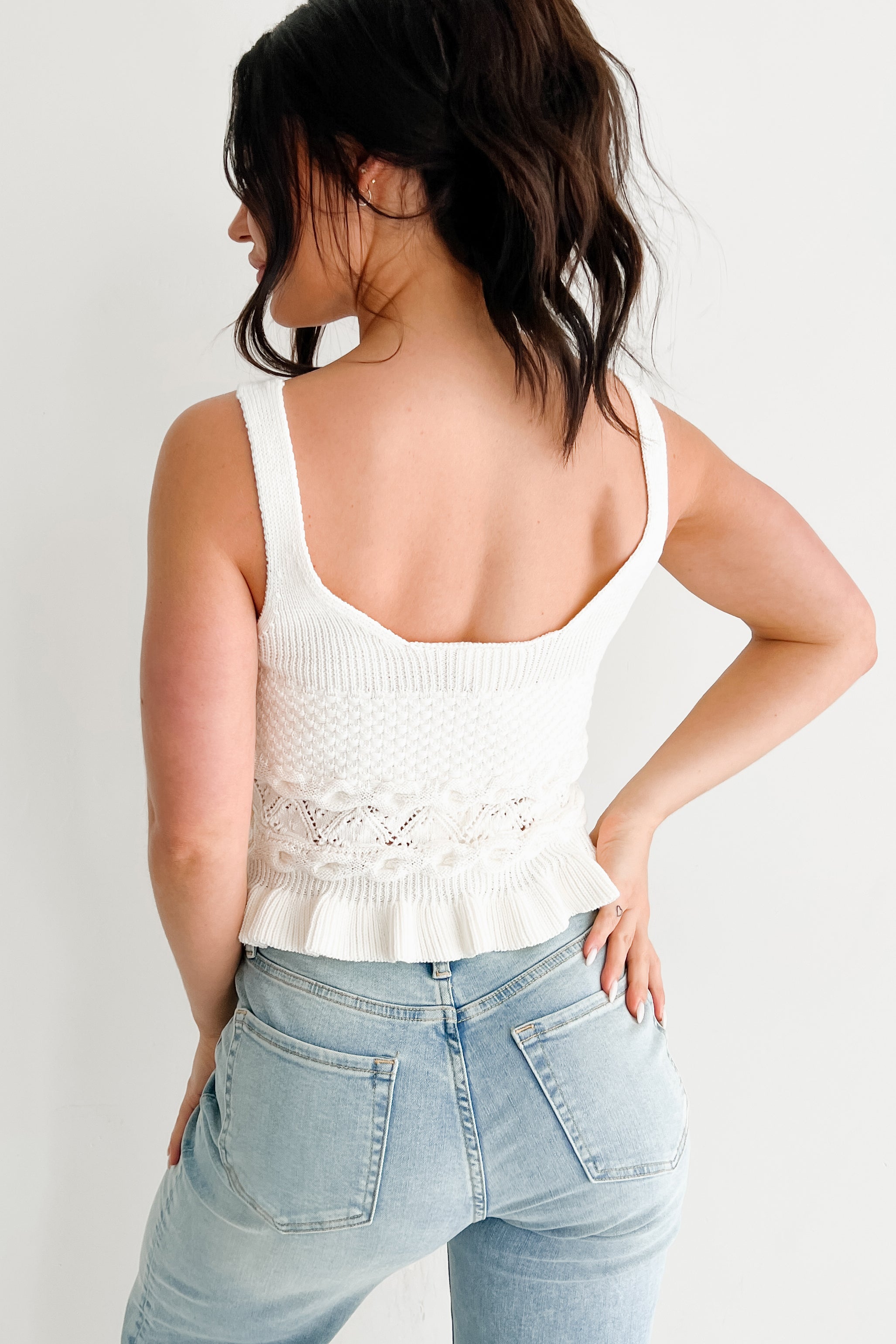 Comforted Soul Sweater Knit Peplum Top (Off White) · NanaMacs
