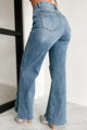 Nothing Left Unsaid High Rise Split Hem Wide Leg Risen Jeans (Medium) - NanaMacs
