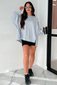 Solo Journey Oversized Long Sleeve Top (Heather Gray) - NanaMacs