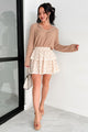 Stitched With A Story Floral Ruffle Mini Skirt (Cream/Multi) - NanaMacs