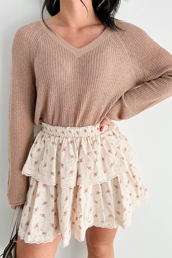 Homey Haven Lightweight Sweater Top (Tan) - NanaMacs