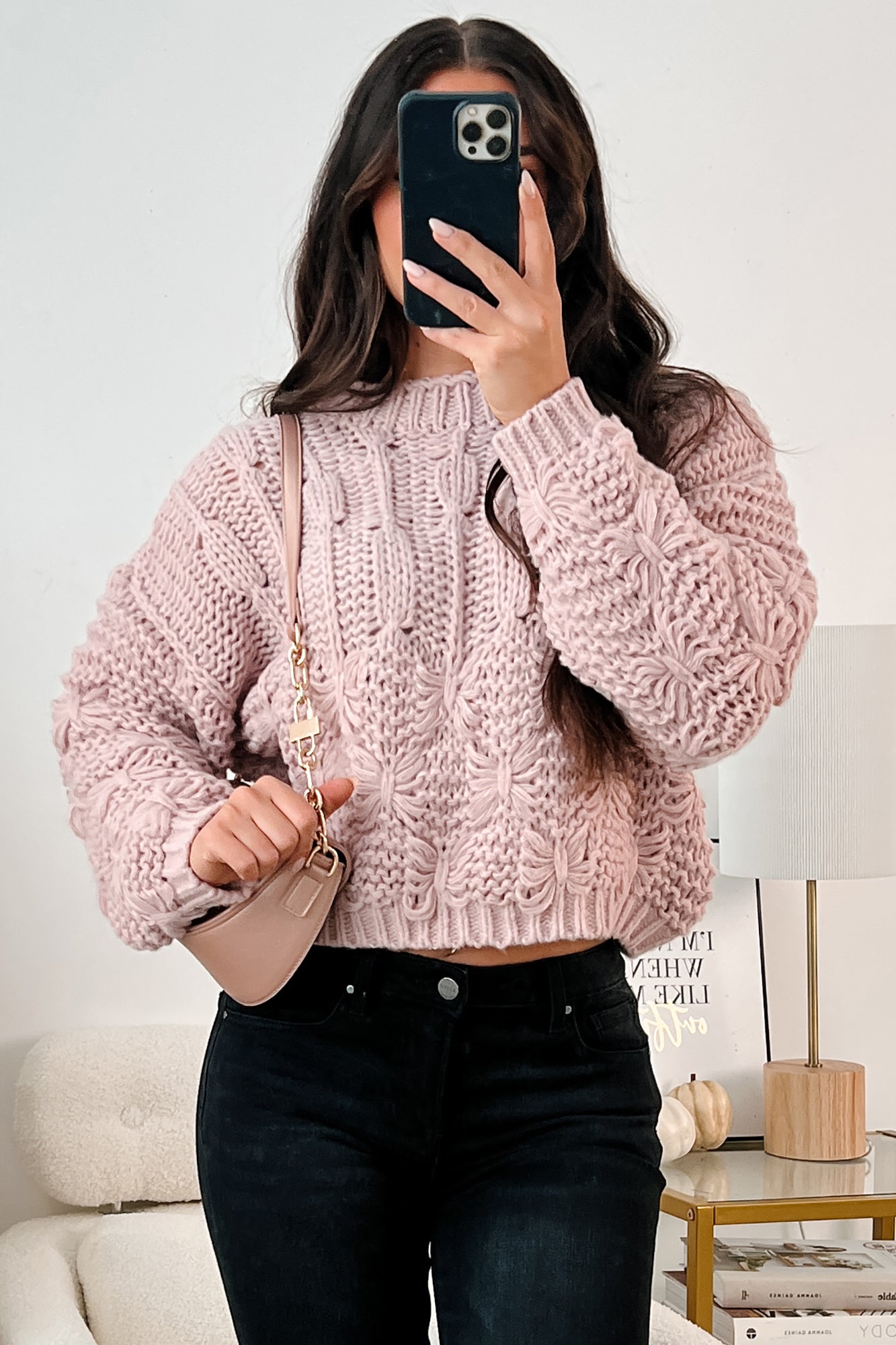 Simply Precious Chunky Knit Sweater (Rose Dust) - NanaMacs