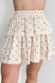 Stitched With A Story Floral Ruffle Mini Skirt (Cream/Multi) - NanaMacs