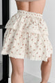 Stitched With A Story Floral Ruffle Mini Skirt (Cream/Multi) - NanaMacs