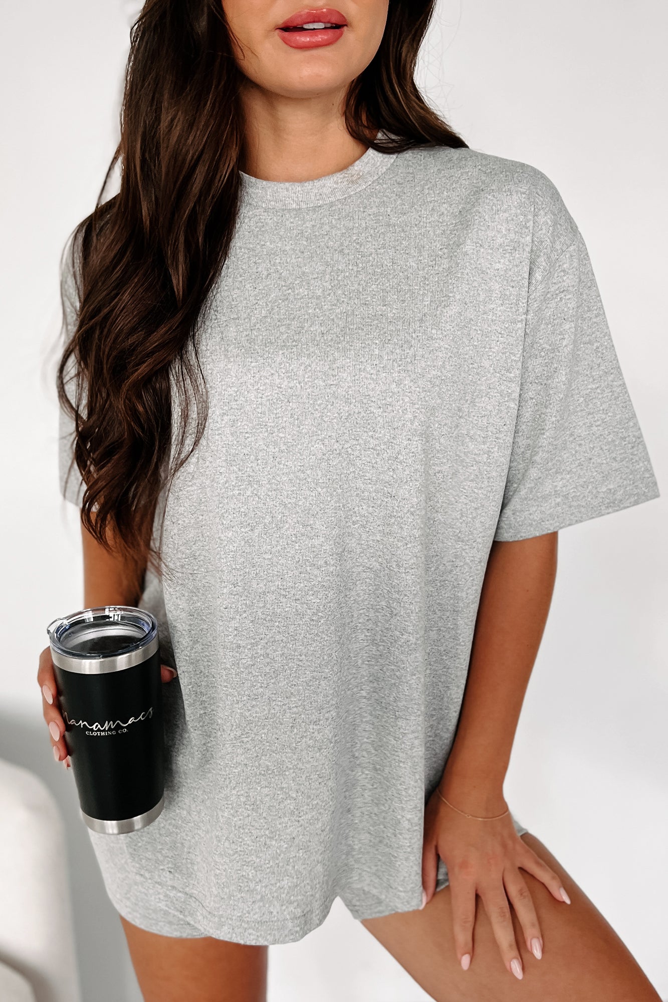 Trying To Unwind Oversized T-Shirt (Heather Grey) - NanaMacs