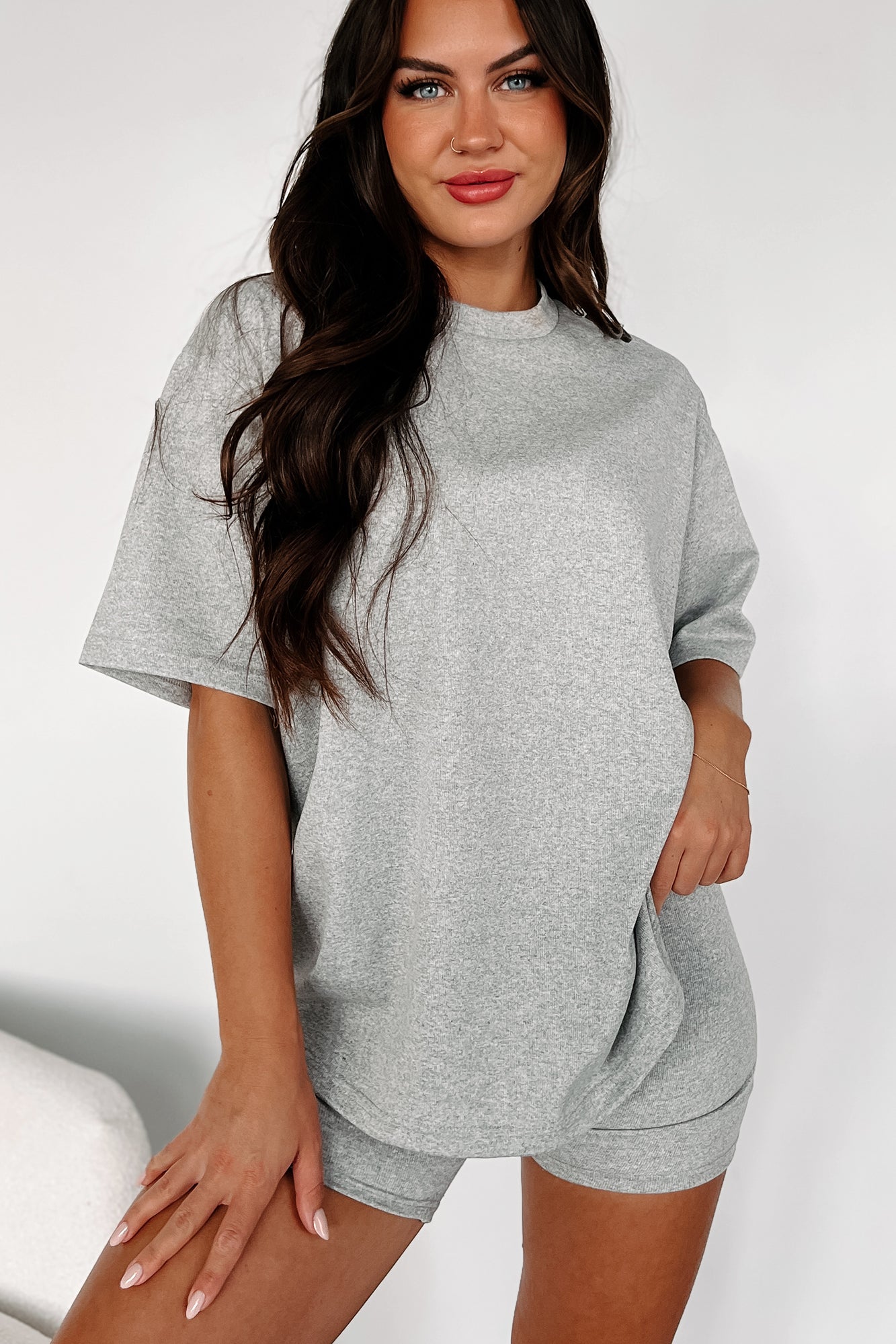 Trying To Unwind Oversized T-Shirt (Heather Grey) - NanaMacs