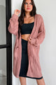 Find Your Purpose Cable Knit Long Cardigan (Chestnut) - NanaMacs