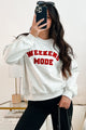 "Weekend Mode" Crewneck Sweatshirt (Light Heather Grey) - NanaMacs