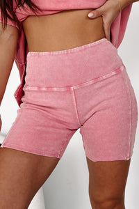 Staying In My Lane Ribbed Biker Short (Fuchsia) - NanaMacs