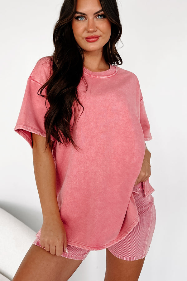 Subtle Comfort Oversized T-Shirt (Pink) - NanaMacs