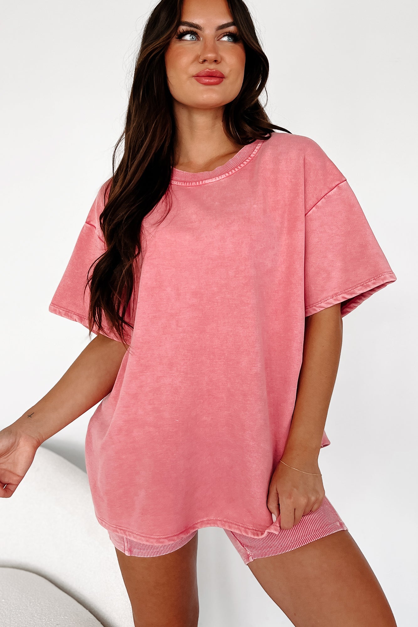 Subtle Comfort Oversized T-Shirt (Pink) - NanaMacs