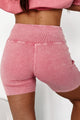 Staying In My Lane Ribbed Biker Short (Fuchsia) - NanaMacs