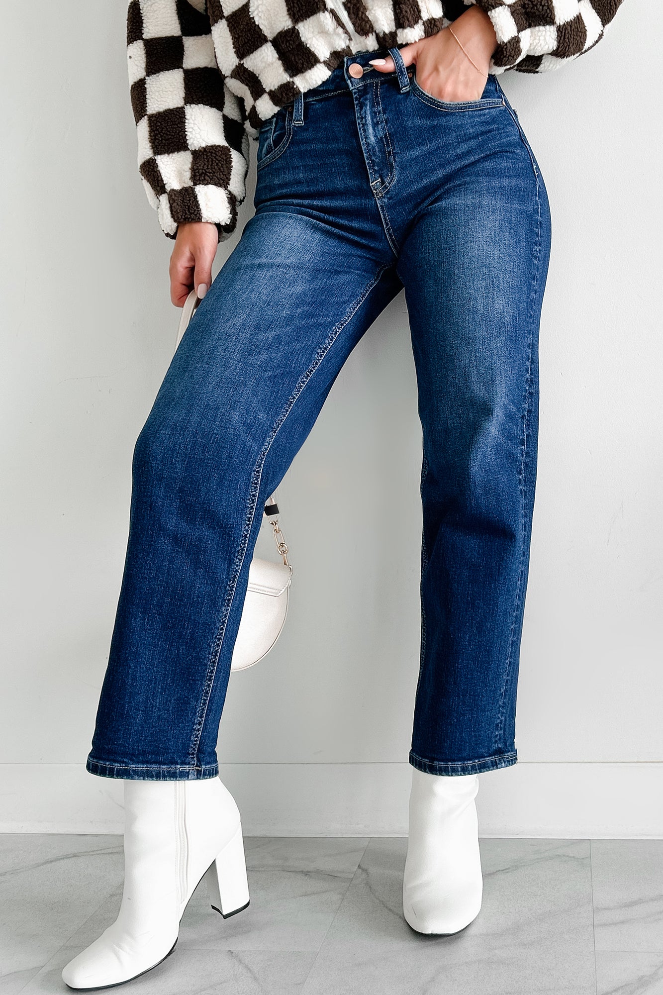 Minden High Rise Risen Boyfriend Jeans (Dark) - NanaMacs