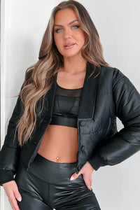 Might Surprise You Padded Crop Jacket (Black) - NanaMacs