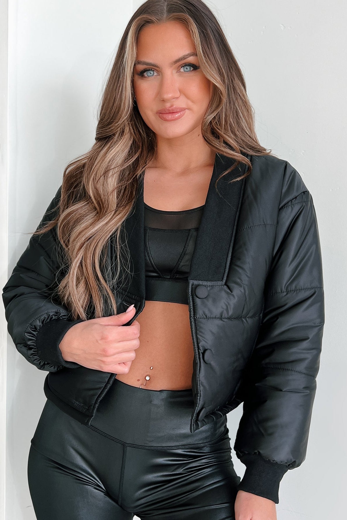 Might Surprise You Padded Crop Jacket (Black) - NanaMacs