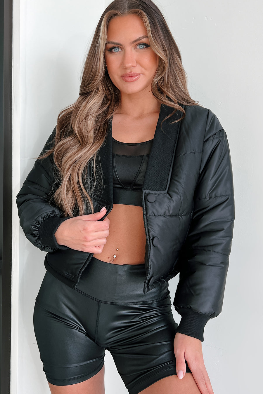 Might Surprise You Padded Crop Jacket (Black) - NanaMacs