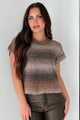 Prove I'm Right Short Sleeve Ombre Sweater (Espresso) - NanaMacs