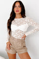 Dramatic Entrance Lace Bodysuit (Ivory) - NanaMacs