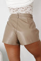 Corinna Faux Leather Shorts (Taupe) - NanaMacs