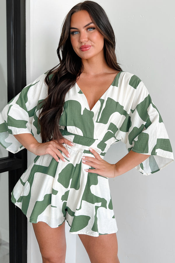 Elevated Vision Printed Romper (Green) - NanaMacs