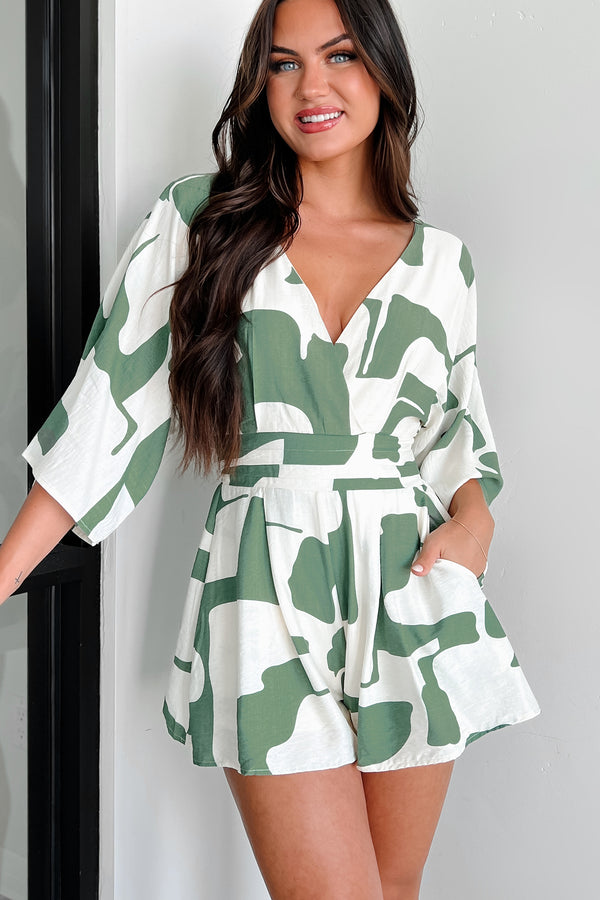 Elevated Vision Printed Romper (Green) - NanaMacs