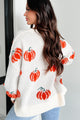 Cute Little Pumpkin Textured Knit Sweater (Cream/Orange) - NanaMacs