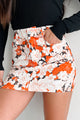 Whimsical Allure Floral Denim Skirt (Orange Multi) - NanaMacs