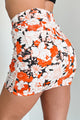 Whimsical Allure Floral Denim Skirt (Orange Multi) - NanaMacs