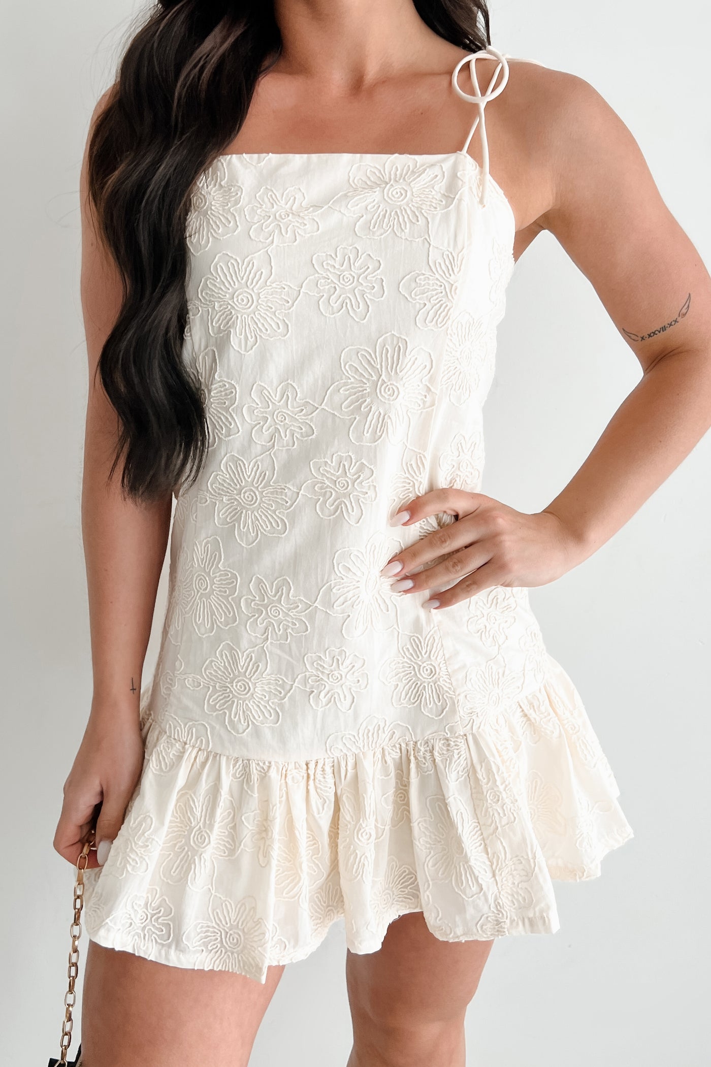 Sugar Rush Crush Floral Mini Dress (Cream) - NanaMacs