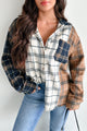 Bonfire Social Mixed Plaid Shacket (Multi/Navy) - NanaMacs