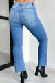 Greensboro High Rise Kick Flare Vervet Crop Jeans (Medium Light) - NanaMacs