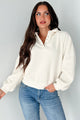 Working Remotely Fleece Pullover Top (Cream) - NanaMacs