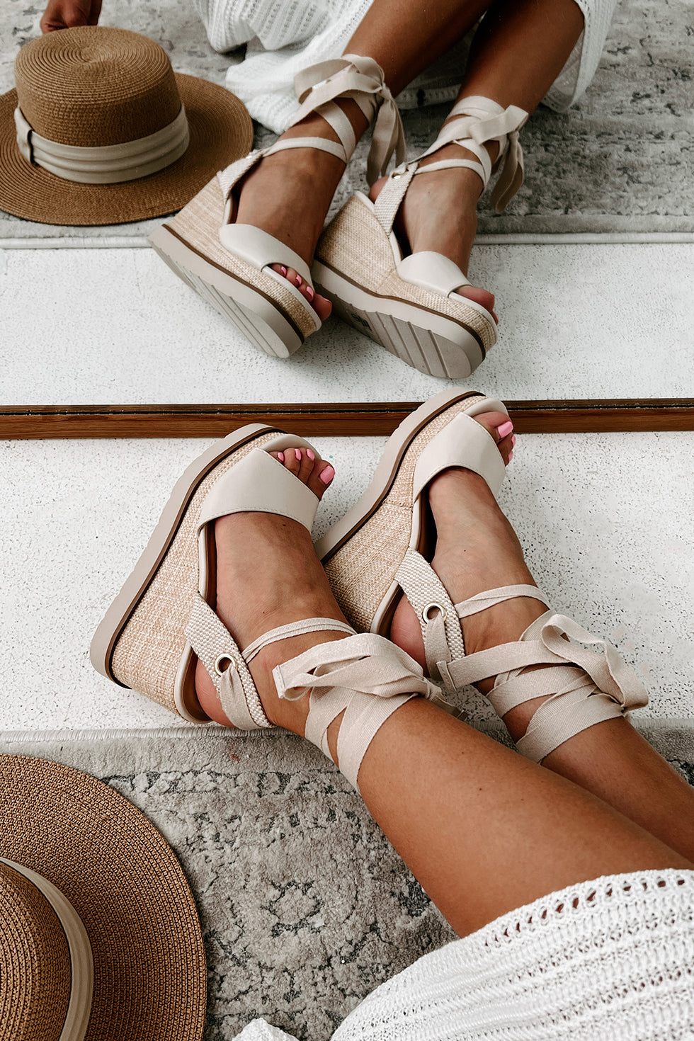 Lace up espadrille online platform sandals