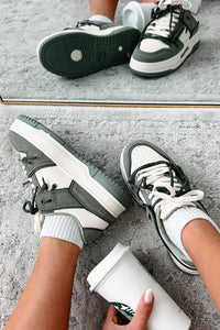 Two Way Street Platform Sneakers (Olive) - NanaMacs